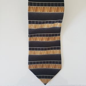 Men's Silk Charcoal and Gold Tie